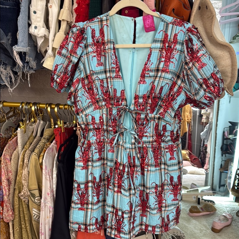 Queen of Sparkles plaid crawfish dress - Picture 4 of 7